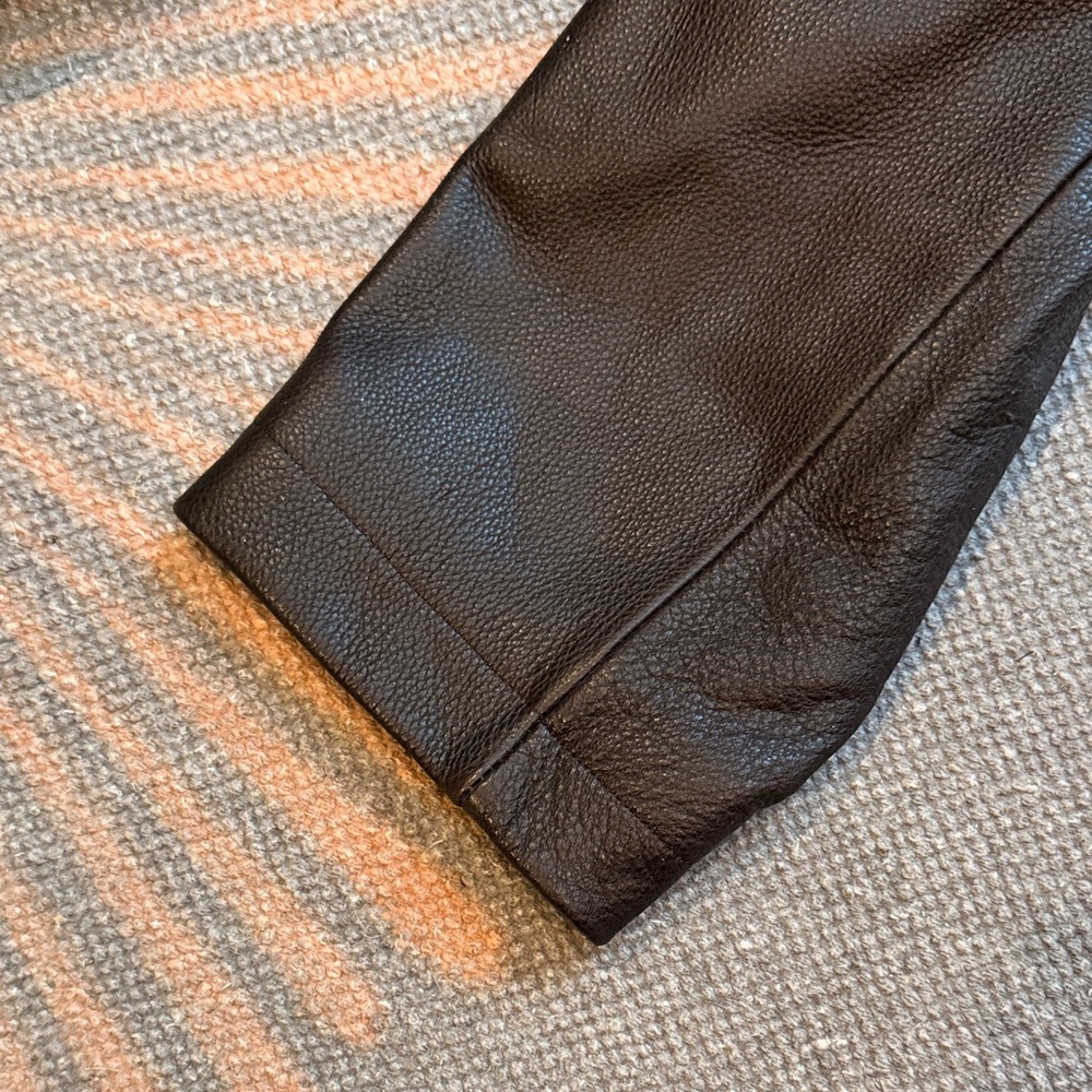 Eddie Bauer Men's Dark Brown Leather Jacket - Picture 12 of 12